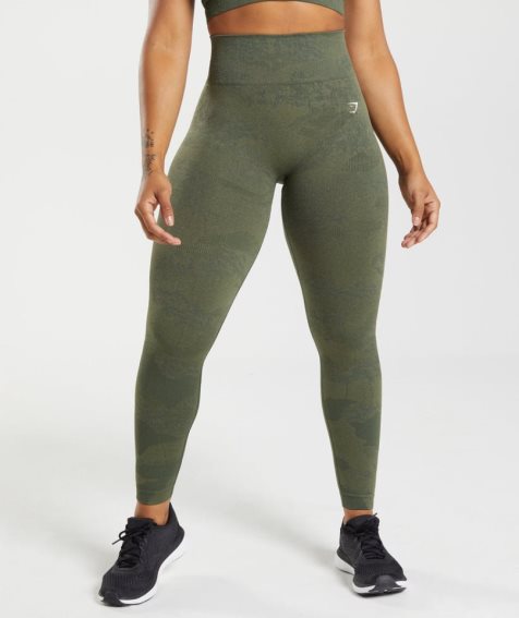 Legginsy Gymshark Adapt Camo Seamless Damskie Oliwkowe | PL 965YQM